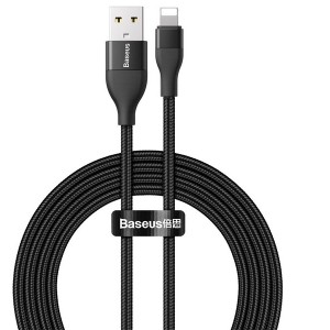 کابل فست شارژ دوسر USB/Type-C به IP بیسوس Baseus 2-in-1 Dual Output cable CATLYW-G01 به توان 18 وات و طول 1 متر