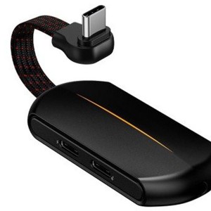 کابل دومنظوره اتصال شارژ و هندزفری Type-c بیسوس Baseus L49 CATL49-01