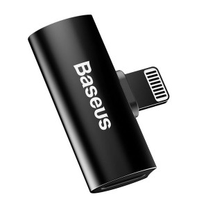 مبدل دومنظوره اتصال شارژ و هندزفری iP به iP بیسوس Baseus iP Male to Dual iP Female Adapter L46 CAL46-01