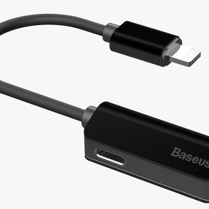 کابل دومنظوره اتصال شارژ و هندزفری iP به iP بیسوس Baseus L32 IP Male to 3.5mm+IP CALL32-01