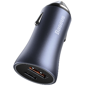 شارژر فندکی بیسوس  Baseus Golden Contactor Pro Dual Quick Charger Car Charger U+C 40W Dark Gray CCJD-0G