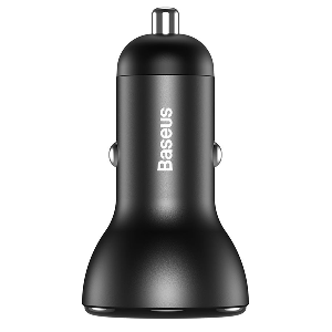 شارژر فندکی بیسوس Baseus Digital Display PPS Dual Quick Charger Car Charger 45W With Mini Cable Type-C to Type-C 3A 1m TZCCBX-C0G
