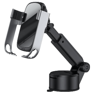 هولدر و شارژر بی سیم بیسوس Baseus Rock-solid Electric Holder Wireless charger kit(Air Outlet base+Tank Suction base+Car Charger）WXHW01-B0S