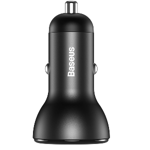 شارژر فندکی سوپر شارژر بیسوس Baseus Digital Display Dual SCP Quick Charger Car Charger U+U 45W Double-ring Huawei Quick Charge Cable 1M GrayTZCCBX-B0G