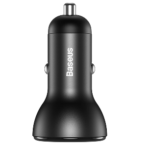 شارژر فندکی فست شارژ بیسوس Baseus Digital Display Dual SCP Quick Charger Car Charger U+U 45W Gray CCBX-B0G