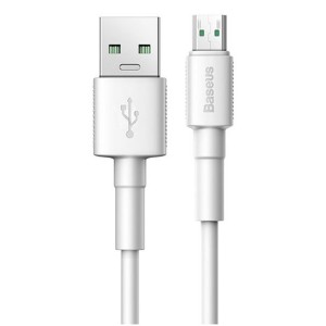 کابل فست شارژ میکرو یو اس بی بیسوس Baseus Mini White Cable USB For Micro CAMSW-E02 با توان 4 آمپر و طول 2 متر