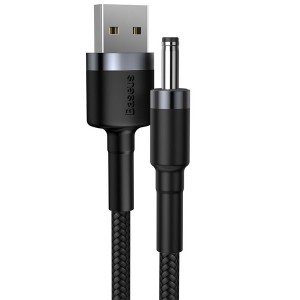 کابل شارژ سوزنی USB به  DC 3.5mm بیسوس Baseus Cafule Cable CADKLF-G1 با توان 3 آمپر و طول 1 متر