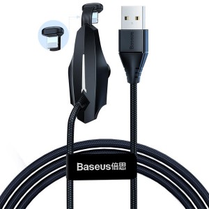 کابل شارژ گیمینگ USB به iP بیسوس Baseus Colorful Suction Mobile Game Data Cable CALXA-A01 با توان 2.4 آمپر و طول 1.2 متر