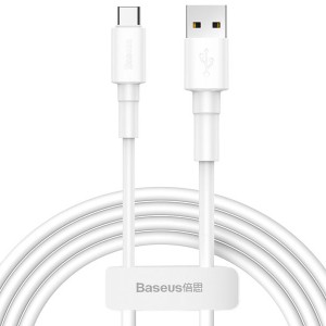 کابل شارژ سریع USB به Type-C بیسوس Baseus Mini White Cable CATSW-02 با توان 3 آمپر و طول 1 متر