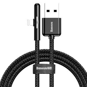 کابل شارژ یو اس بی به آی پی گیمینگ بیسوس Baseus Iridescent Lamp Mobile Game Cable CAL7C-A01 به توان 2.4 آمپر و طول 1 متر