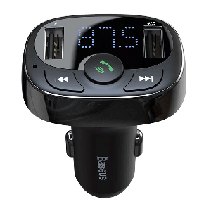 شارژر فندکی و پخش کننده بلوتوث بیسوس Baseus T typed S-09A Bluetooth MP3 car charger（Standard edition）CCTM-01