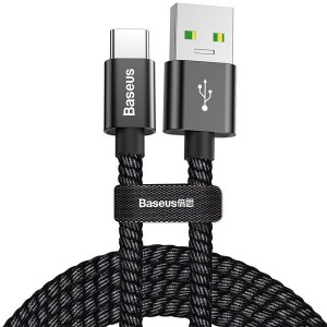 کابل تایپ سی سوپر فست شارژ گوشی های هوآوی و اوپو بیسوس Baseus double fast charging USB cable CATKC-A01به توان 5 آمپر و طول 1 متر