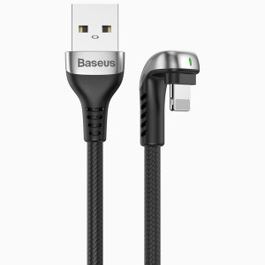 کابل شارژ گیمینگ USB به iP بیسوس Baseus Green U-shaped lamp Mobile Game Cabl CALUX-B01 با توان 1.5 آمپر و طول 2 متر