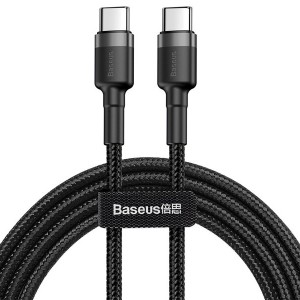 کابل فست شارژ Type-C PD2.0 بیسوس Baseus Cafule flash charging data line CATKLF-HG1 با توان 60 وات و طول دو متر