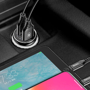 تجهیزات اتوموبیل بیسوس Baseus Gentleman 4.8A Dual-USB Car Charger