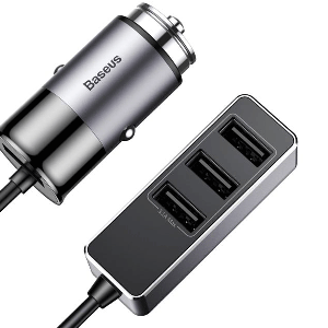 شارژر فندکی بیسوس و هاب 4 پورت   Baseus Enjoy Together Four Interfaces Output Patulous Car Charger 5.5A CCTON-01