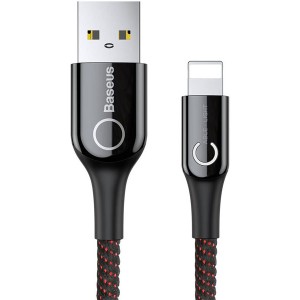 کابل شارژ هوشمند لایتنینگ بیسوس Baseus C-shaped Light Intelligent power-off Cable CALCD-01 به توان 2.4 آمپر و طول 1 متر