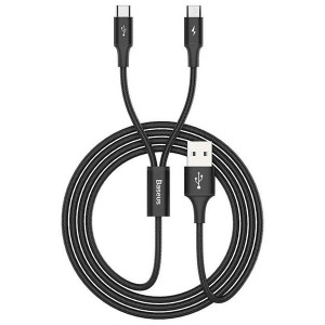 کابل دو منظوره Micro و Type-C بیسوس Baseus Rapid Series 2-in-1 Cable CAMT-ASU01 به توان 3 آمپر و طول 1.2 متر