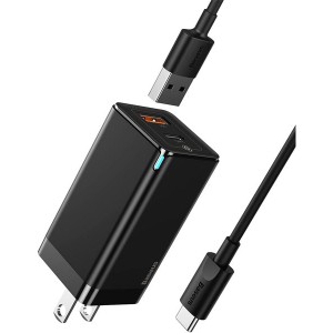 شارژر دیواری فست شارژ با دو پورت Baseus GaN2 Quick Charger C+U US CCGAN-R01 با توان 45 وات