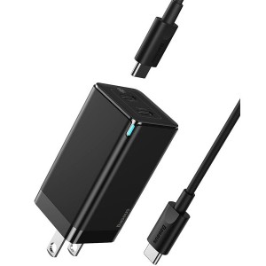 شارژر دیواری فست شارژ با دو پورت Baseus GaN2 Quick Charger C+C US CCGAN-N01 با توان 45 وات