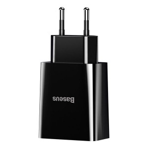 مینی فست شارژر دیواری با دو پورت بیسوس Baseus Mini Dual U Charger 10.5W EU CCFS-R01 با توان 10.5 وات
