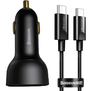 شارژر فندکی 100 وات بیسوس یهمراه کابل دو سر تایپ سی    Baseus 100w fast charging car charger    CCZX-01
