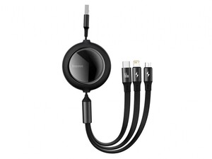 کابل شارژ سریع سه سر بیسوس Baseus Bright Mirror Retractable 66W 1.2m Cable CAMLC-MJ01