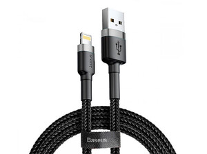 کابل شارژ سریع و انتقال داده لایتنینگ بیسوس Baseus Cafule Lightning Cable 1m 2.4A CALKLF-BG1