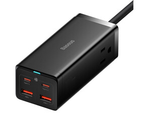 شارژر و چند راهی برق سوپر فست شارژ 100 وات با کابل برق 1.5 متری بیسوس Baseus GaN3 Pro Desktop PSZM000201