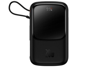 پاوربانک شارژر سریع 20 وات به همراه کابل تایپ‌سی 0.5 متری 10000 بیسوس Baseus Qpow Pro Fast Charge Power Bank PPQD020001