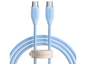 کابل تایپ‌سی به تایپ‌سی ژله‌ای فست‌شارژ 1.2 متری بیسوس Baseus CAGD030001 Jelly Liquid Silica Gel Type-C to Type-C Fast Charging Data Cable 100W 1.2m