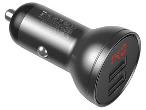 شارژر فندکی فست شارژ خودرو با دو پورت بیسوس Baseus Digital Display Dual USB Car Charger CCBX-0G