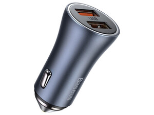 شارژر فندکی سریع دو پورت بیسوس Baseus Golden Contactor Pro Dual USB Quick Car Charger 40W