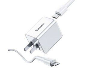 شارژر دیواری سریع با کابل تایپ سی به لایتنینگ بیسوس Baseus Traverel PD Charger TC-075PPS