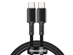 کابل شارژ و انتقال داده  فست شارژ تایپ سی به تایپ سی بیسوس Baseus High Density Braided Type-C to Type-C Cable Fast Charging 100W 1m