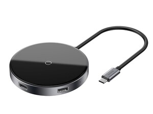 شارژر وایرلس و هاب چهار پورت بیسوس Baseus WXJMY-0G Circular Mirror Wireless Charger HUB