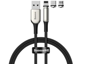کابل شارژ سه سر آهنربایی بیسوس Baseus Zinc Magnetic Cable Kit 2M