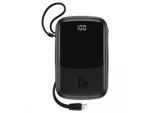 پاور بانک بیسوس با کابل لایتنینگ Baseus Q pow BS-P1001L Digital Display 10000mAh Power Bank