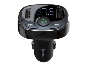 شارژر فندکی با قابلیت پخش موسیقی و تماس بیسوس Baseus S09A T-Type Bluetooth Car Charger