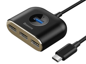هاب آداپتور تایپ سی بیسوس Baseus Square round 4 in 1 USB HUB Adapter