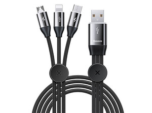 کابل شارژ سه سر بیسوس Baseus CAMLT-FX01 Car Co-sharing Cable 1m