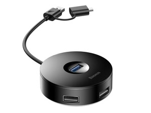 هاب یو اس بی و تایپ سی بیسوس Baseus Round Box Hub USB Adapter Type-C+USB