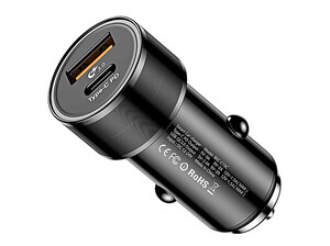 شارژر فندکی دو پورت سریع بیسوس Baseus Small Screw Type-C PD+ USB Quick Car Charger