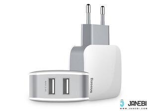 شارژر دو پورت بیسوس Baseus 2.4A ZCL2B-B02 Dual USB Charger