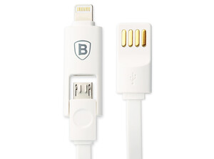کابل شارژ و انتقال داده دو سر لایتنینگ و میکرو یو اس بی بیسوس Baseus Dual-Port Series Cable 1m