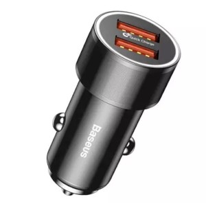 شارژر فندکی دو پورت سریع اتومبیل بیسوس Baseus Small Screw Dual USB Quick Car Charger