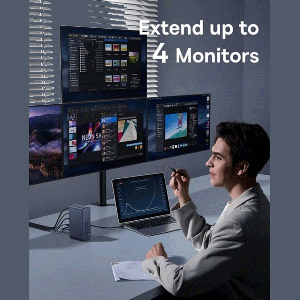 پاورهاب 17 پورت بیسوسBaseus 17 in 1 Pro 4 Monitors Docking Station WKSP090013