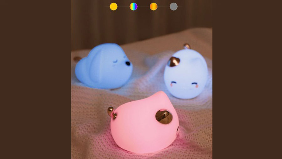 چراغ خواب عروسکی بیسوس مدل Baseus Cute Series Doggie Silicone Night Light دارای نور چند رنگ RGB