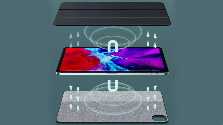کاور چرمی آیپد پرو 11 اینچ مغناطیسی بیسوس Baseus Magnetic Leather Case for iPad pro (2020) دارای آهنربا های مختلف