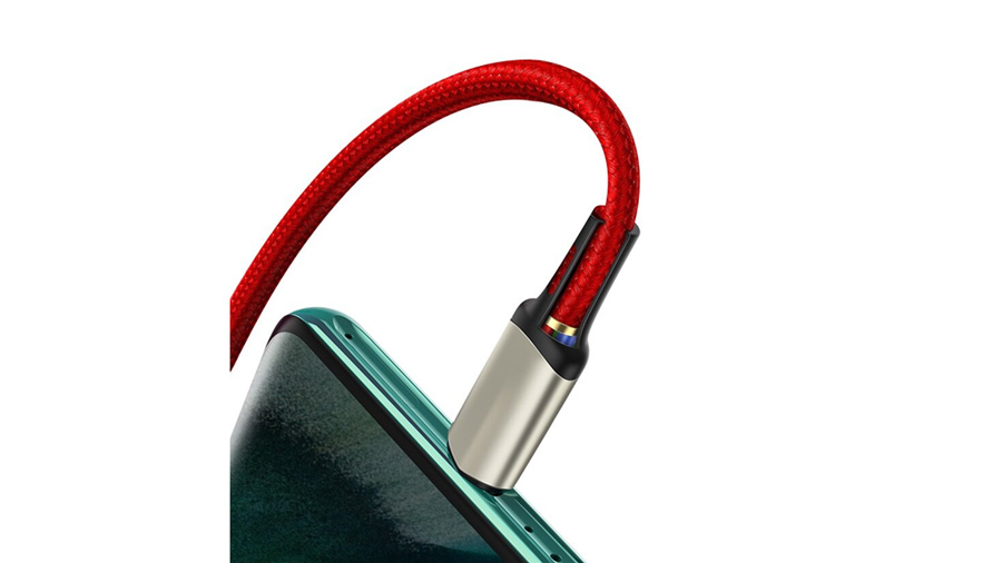 کابل شارژ سریع و انتقال داده تایپ سی بیسوس Baseus Cafule VOOC Type-C Fast Cable 2M دارای کانکتور مقاوم